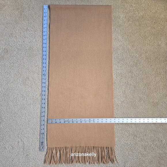 NWOT Tan Cashmere Scarf With Fringe - Picture 2 of 16